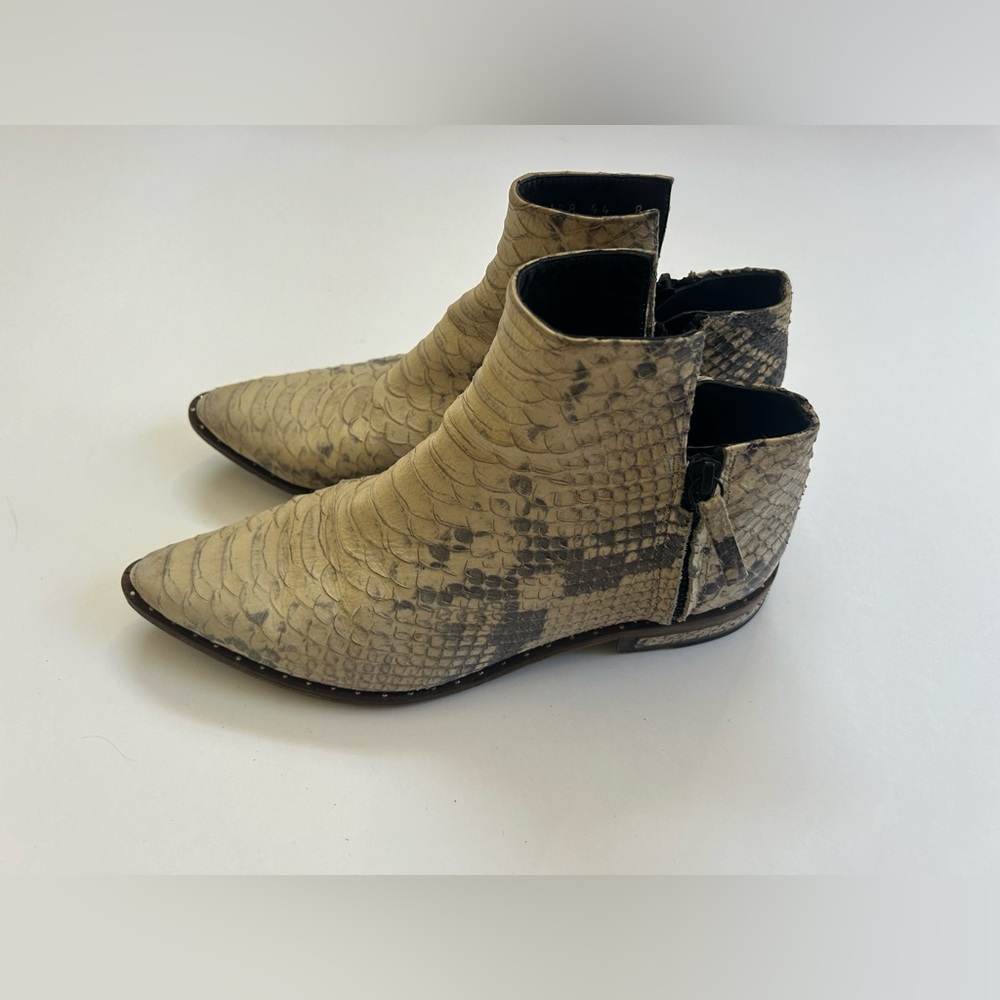 COPY - Freda Salvador side zip snakeskin booties size 8